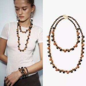 Zara Black and Gold Beaded Necklace